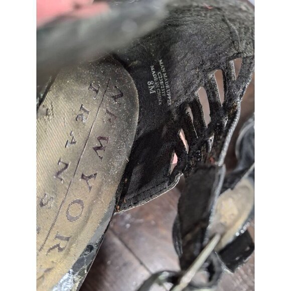 EUC New York Transit Black Metallic Strappy Open-Toe Heels/Sz. 8M - Picture 8 of 9